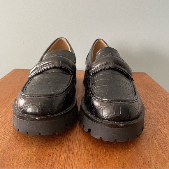 Nine West Black Croc-Embossed Loafers - Picture 7 of 10